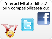 Compatibil cu retelele de socializare FaceBook, Twitter si Yahoo Messenger